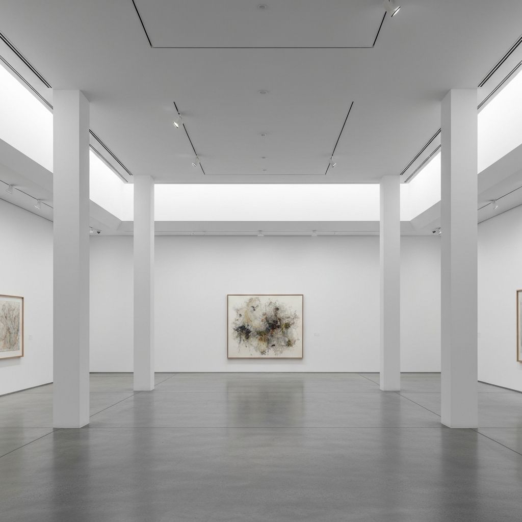 Contemporary art gallery interior